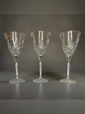 Vintage Edinburgh Crystal Romeo Wine Glasses Set of 3 Cut Crystal 7.5”